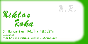 miklos roka business card